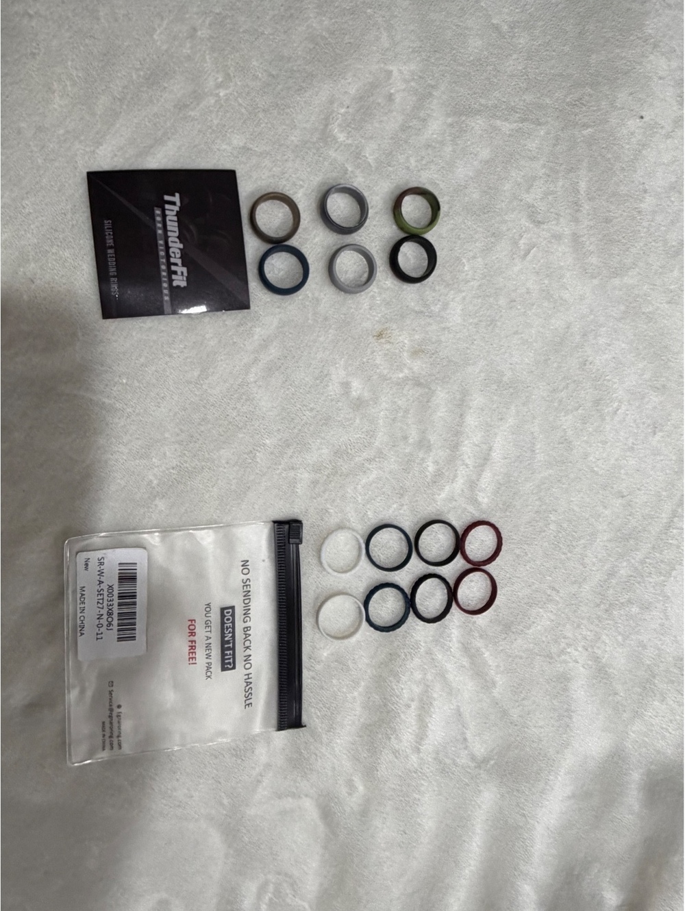 Lot of silicone wedding rings 14 total ( sizes 10 and 11) multicolor textured